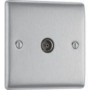 BG Electrical Nexus Metal Brushed Steel - Single, co-axial