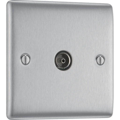BG Electrical Nexus Metal Brushed Steel - Single, co-axial