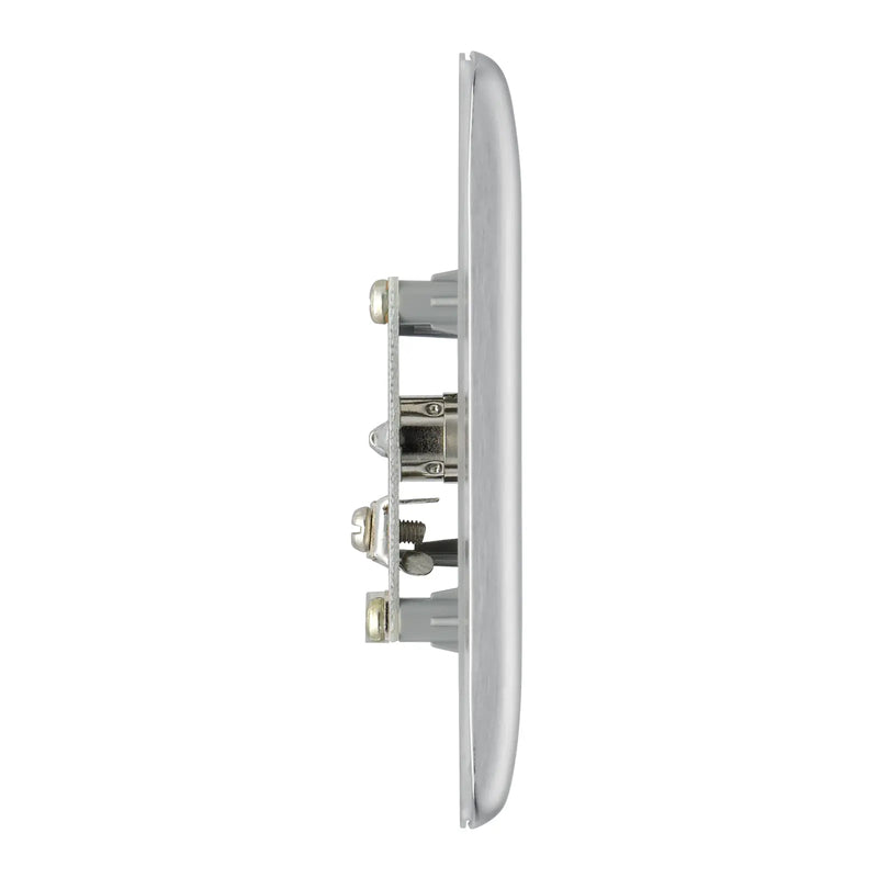 BG Electrical Nexus Metal Brushed Steel - Single, co-axial