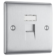 BG Electrical Nexus Metal Brushed Steel - Single, RJ45 data socket