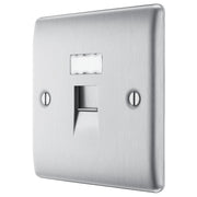 BG Electrical Nexus Metal Brushed Steel - Single, RJ45 data socket