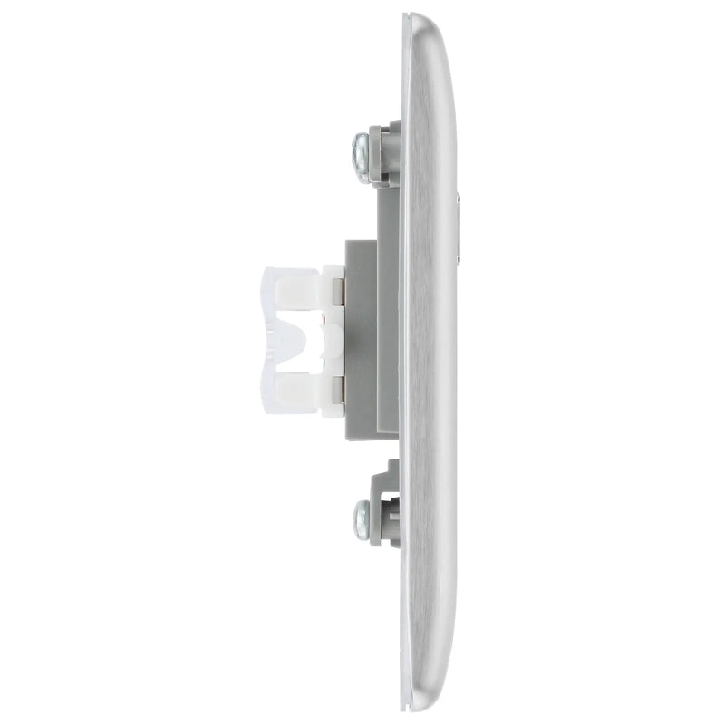 BG Electrical Nexus Metal Brushed Steel - Single, RJ45 data socket