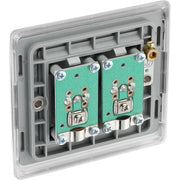 BG Electrical Nexus Metal Brushed Steel - Double, co-axial