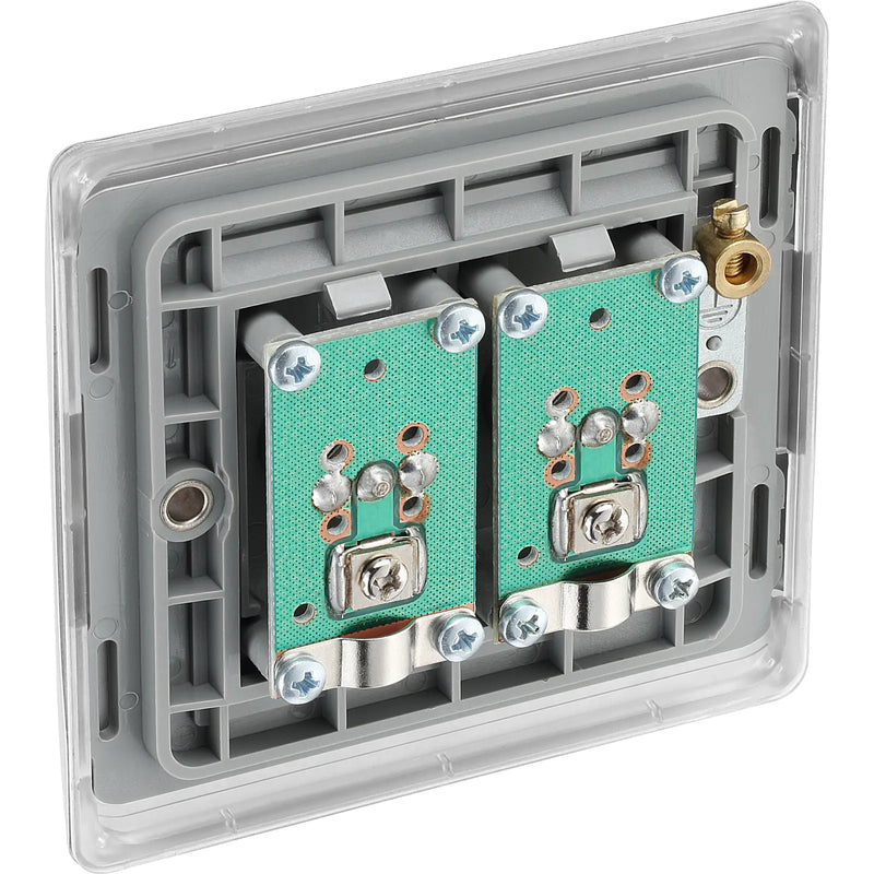 BG Electrical Nexus Metal Brushed Steel - Double, co-axial