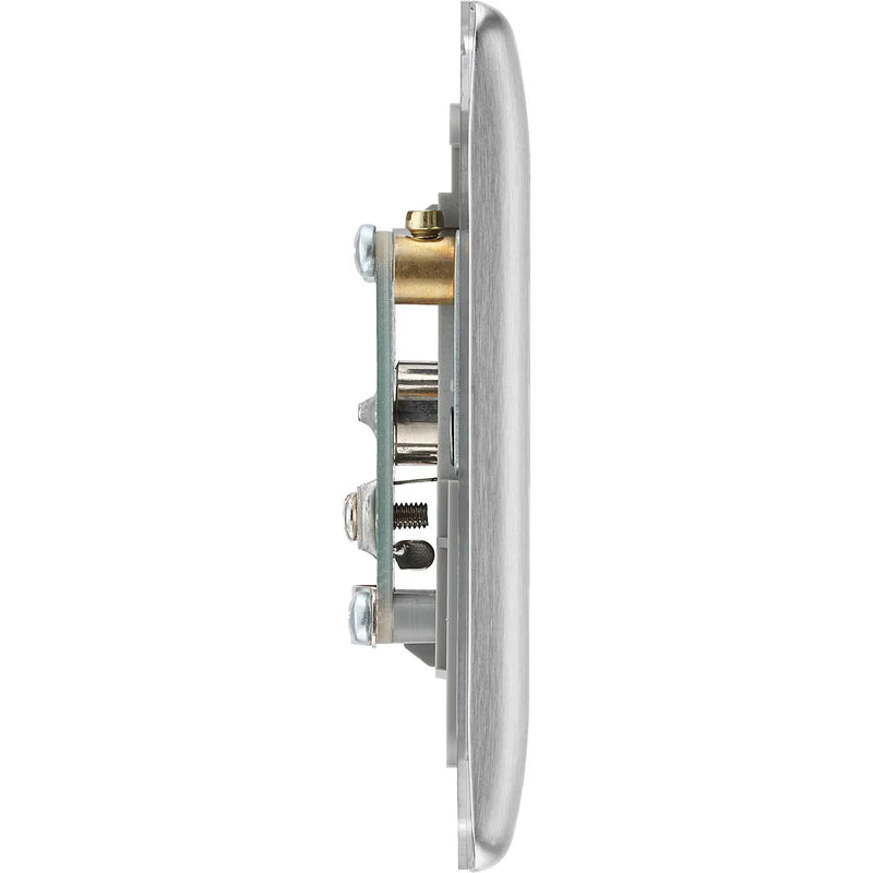 BG Electrical Nexus Metal Brushed Steel - Double, co-axial