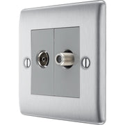BG Electrical Nexus Metal Brushed Steel - Double, satellite and co-axial