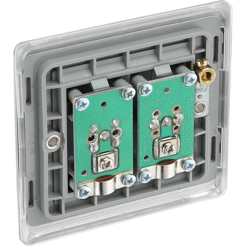 BG Electrical Nexus Metal Brushed Steel - Double, satellite and co-axial