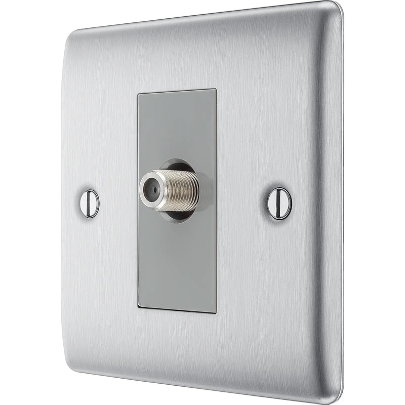 BG Electrical Nexus Metal Brushed Steel - Single, satellite