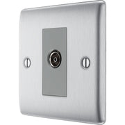 BG Electrical Nexus Metal Brushed Steel - Single, isolated, co-axial