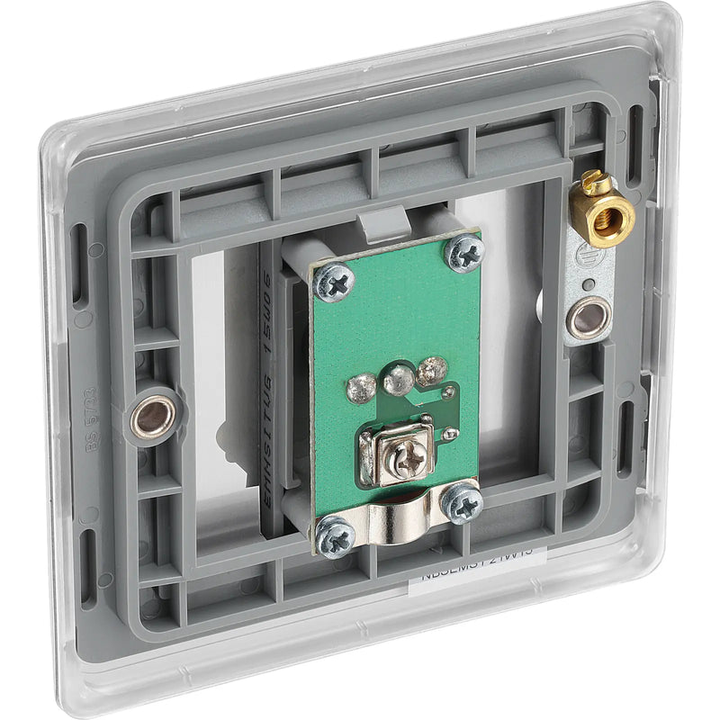 BG Electrical Nexus Metal Brushed Steel - Single, isolated, co-axial