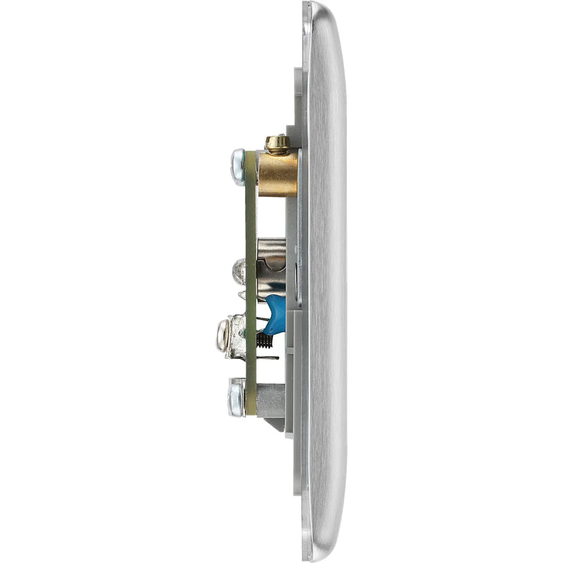 BG Electrical Nexus Metal Brushed Steel - Double, isolated, co-axial