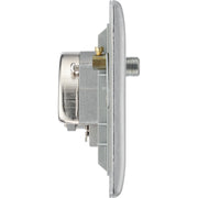 BG Electrical Nexus Metal Brushed Steel - Triplex with BT outlet and co-axial return - screened