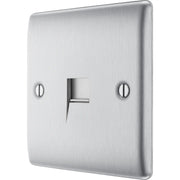 BG Electrical Nexus Metal Brushed Steel - Single, telephone socket, secondary