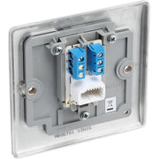 BG Electrical Nexus Metal Brushed Steel - Single, telephone socket, secondary