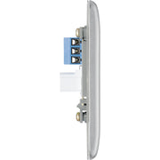 BG Electrical Nexus Metal Brushed Steel - Single, telephone socket, secondary