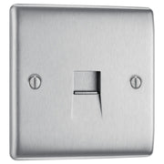BG Electrical Nexus Metal Brushed Steel - Single, telephone socket, master
