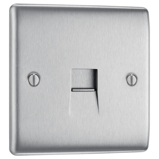 BG Electrical Nexus Metal Brushed Steel - Single, telephone socket, master