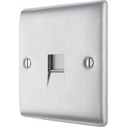 BG Electrical Nexus Metal Brushed Steel - Single, telephone socket, master