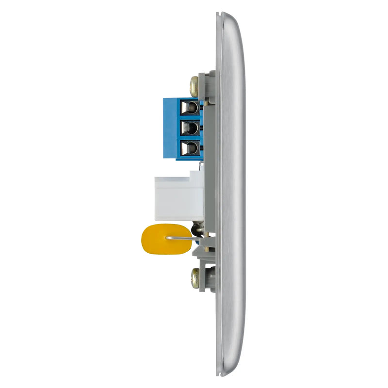 BG Electrical Nexus Metal Brushed Steel - Single, telephone socket, master