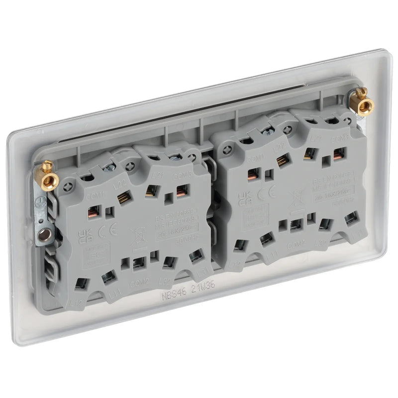BG Electrical Nexus Metal Brushed Steel - 6 gang, 2 way switch