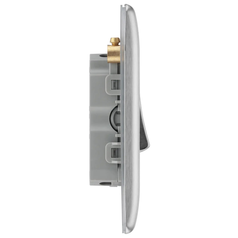 BG Electrical Nexus Metal Brushed Steel - 6 gang, 2 way switch
