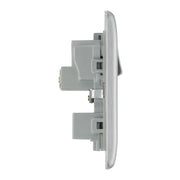 BG Electrical Nexus Metal Brushed Steel - 15A, single, switched, round pin