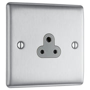 BG Electrical Nexus Metal Brushed Steel - 2A, single, unswitched, round pin