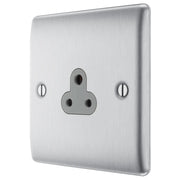 BG Electrical Nexus Metal Brushed Steel - 2A, single, unswitched, round pin