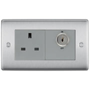 BG Electrical Nexus Metal Brushed Steel - Single, key controlled, double pole