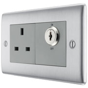 BG Electrical Nexus Metal Brushed Steel - Single, key controlled, double pole