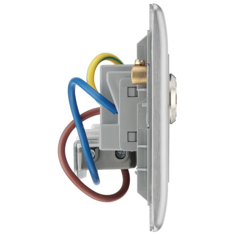BG Electrical Nexus Metal Brushed Steel - Single, key controlled, double pole