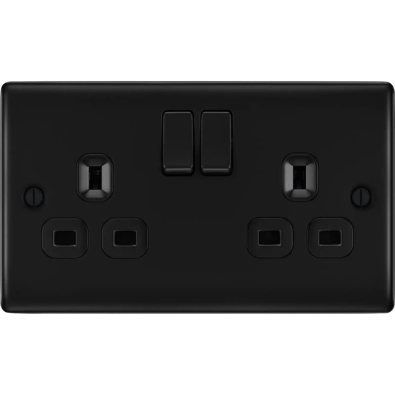 BG Electrical Nexus Metal Matt Black - Double, switched, double pole
