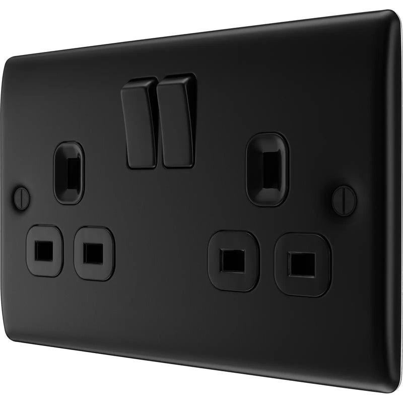BG Electrical Nexus Metal Matt Black - Double, switched, double pole