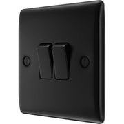 BG Electrical Nexus Metal Matt Black - Double, 2 way switch