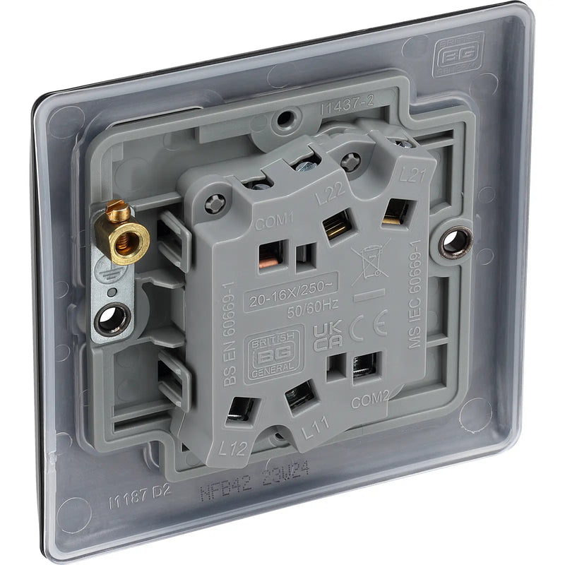 BG Electrical Nexus Metal Matt Black - Double, 2 way switch