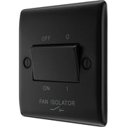 BG Electrical Nexus Metal Matt Black - Triple pole fan isolator