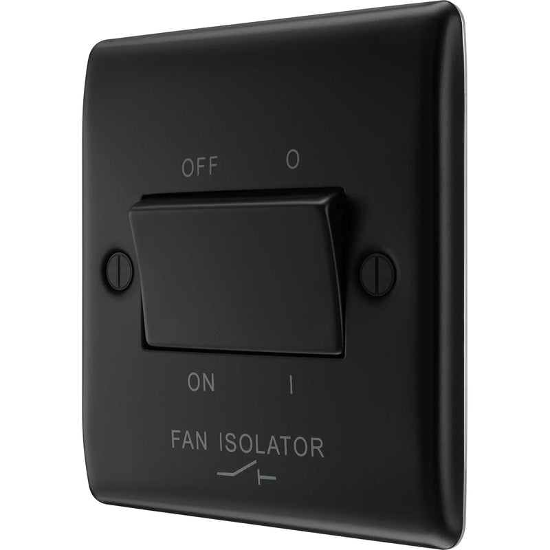 BG Electrical Nexus Metal Matt Black - Triple pole fan isolator