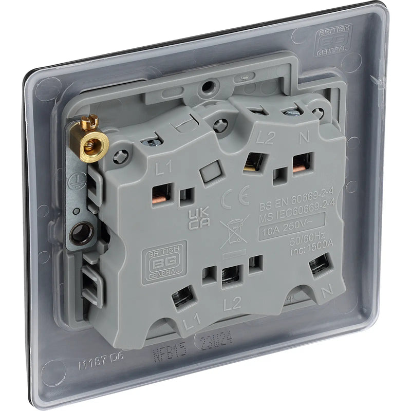 BG Electrical Nexus Metal Matt Black - Triple pole fan isolator