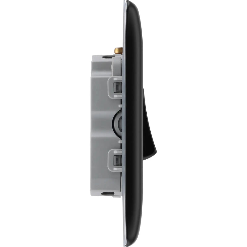 BG Electrical Nexus Metal Matt Black - Triple pole fan isolator