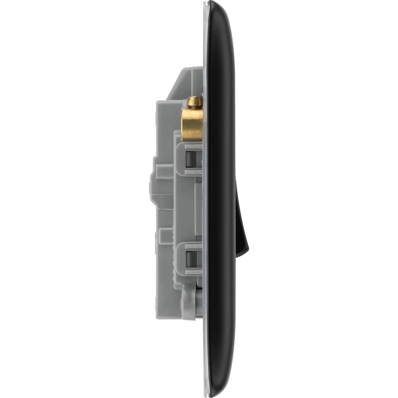 BG Electrical Nexus Metal Matt Black - 20A, double pole, with indicator