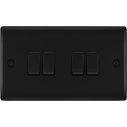 BG Electrical Nexus Metal Matt Black - Quadruple, 2 way switch