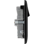 BG Electrical Nexus Metal Matt Black - Double switched single pole, with USB A + C (45W)