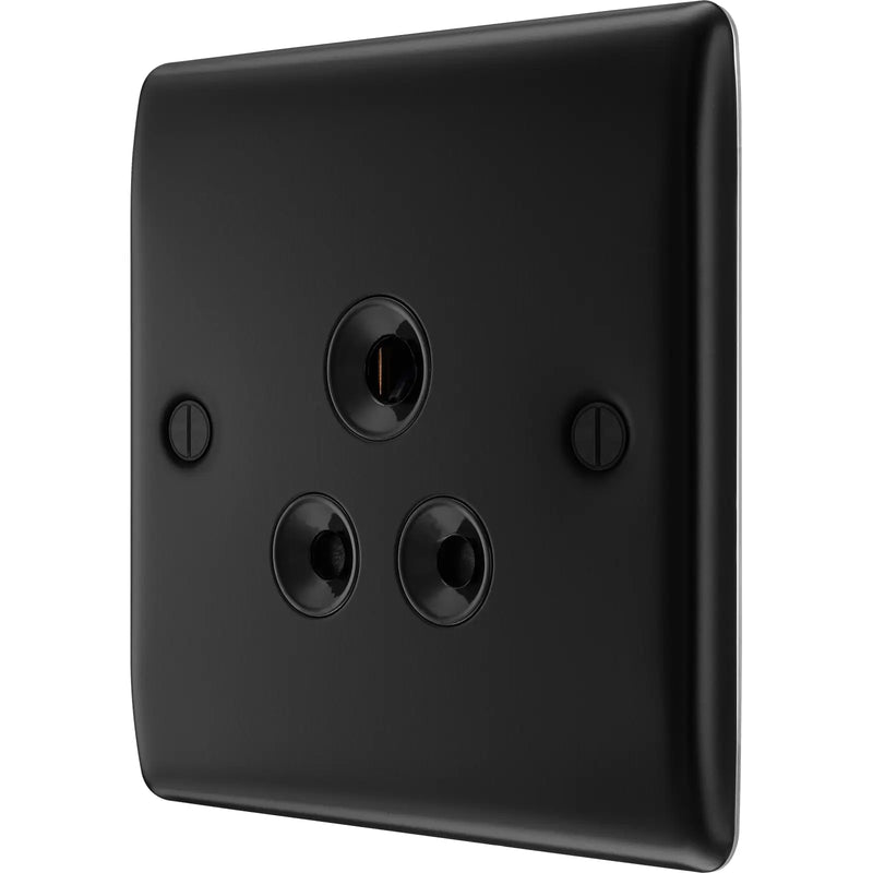 BG Electrical Nexus Metal Matt Black - 5A, single, unswitched, round pin