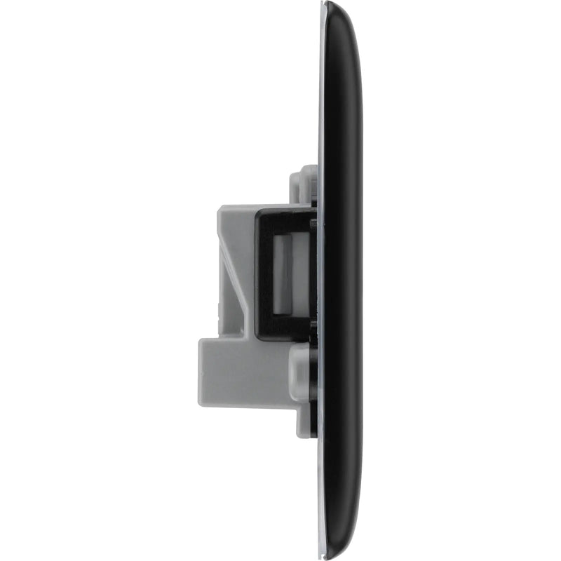 BG Electrical Nexus Metal Matt Black - 5A, single, unswitched, round pin