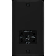 BG Electrical Nexus Metal Matt Black - 115/240V dual voltage shaver socket