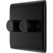BG Electrical Nexus Metal Matt Black - Double, 2 way push 200W