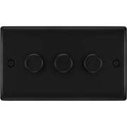 BG Electrical Nexus Metal Matt Black - Triple, 2 way push 200W