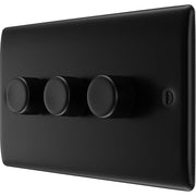 BG Electrical Nexus Metal Matt Black - Triple, 2 way push 200W