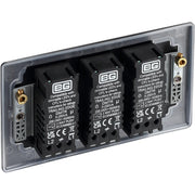 BG Electrical Nexus Metal Matt Black - Triple, 2 way push 200W