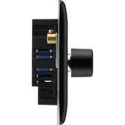 BG Electrical Nexus Metal Matt Black - Triple, 2 way push 200W
